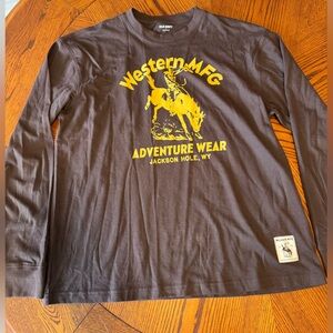 Old Navy Western MFG Adventure Wear Brown Long Sleeve Shirt; Size Large